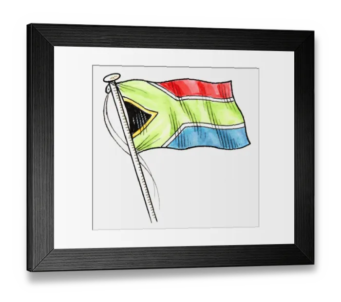 Framed Print : Illustration of South African flag Framed Print : Illustration of South African flag