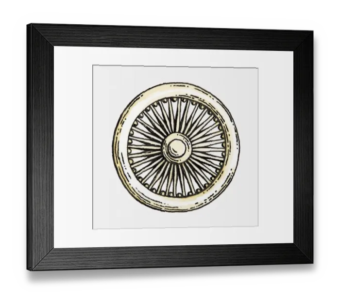 Framed Print : Illustration of Buddhist wheel of law (dharma) Framed Print : Illustration of Buddhist wheel of law (dharma)