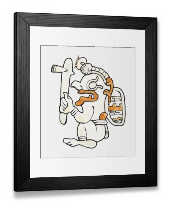 Framed Print : Illustration of Mayan figurine Framed Print : Illustration of Mayan figurine