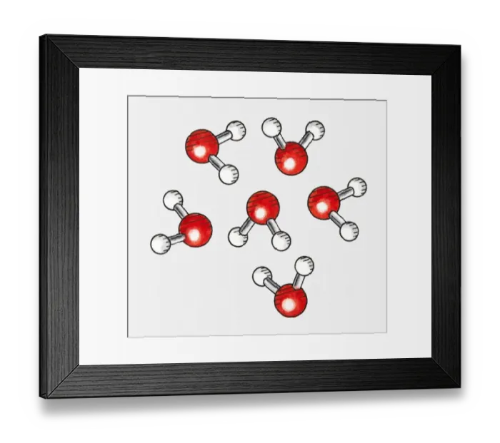 Framed Print : Illustration of water molcules Framed Print : Illustration of water molcules