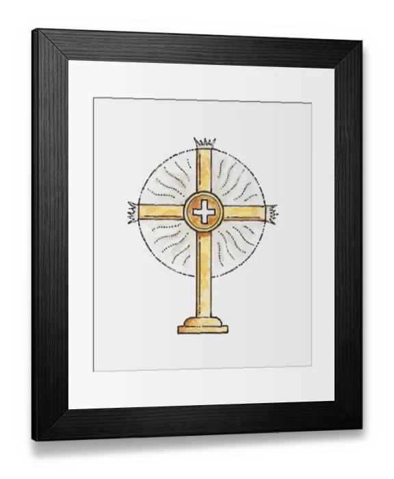Framed Print : Illustration of monstrance Framed Print : Illustration of monstrance