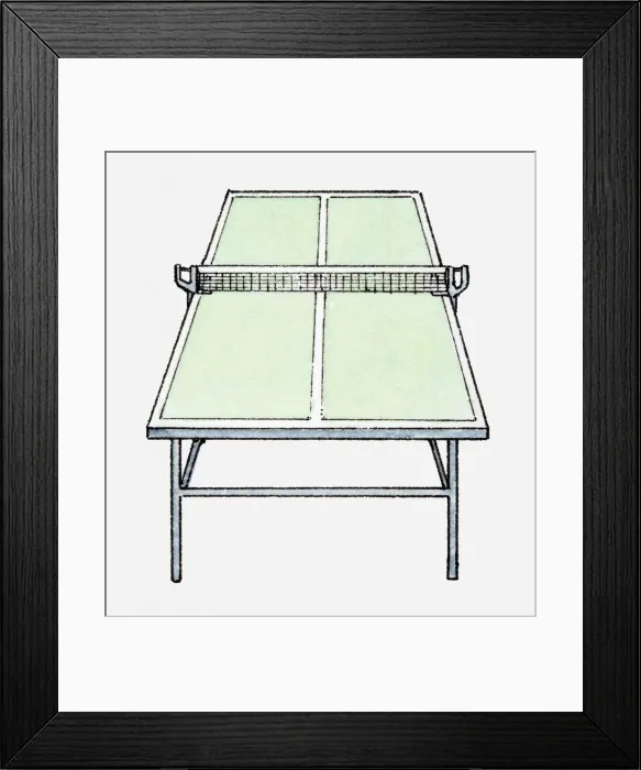Framed Print : Illustration of table tennis table Framed Print : Illustration of table tennis table