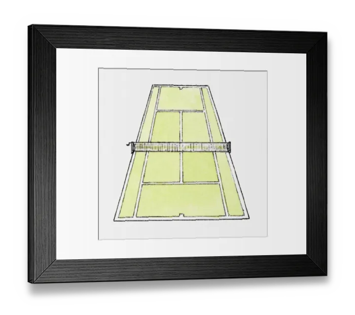 Framed Print : Illustration of tennis court Framed Print : Illustration of tennis court