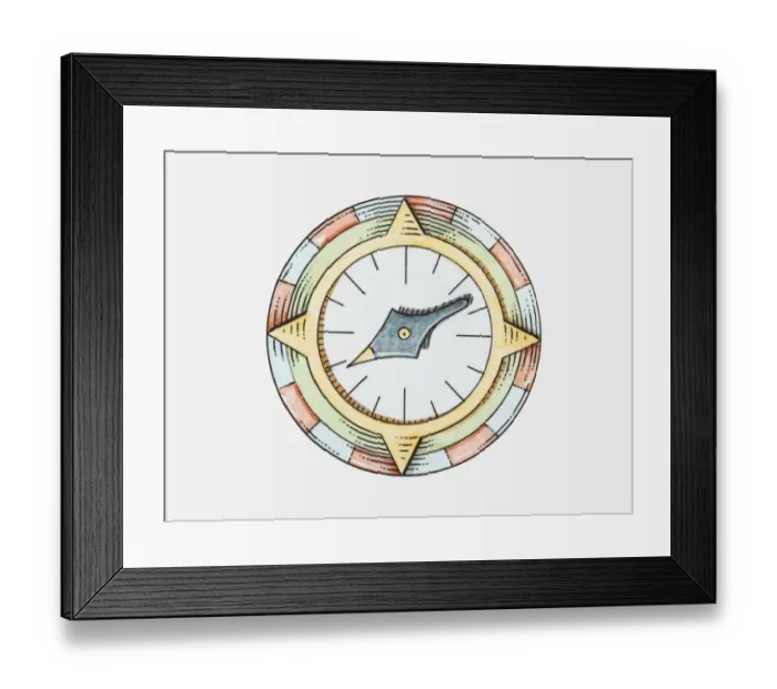 Framed Print : Illustration of a compass Framed Print : Illustration of a compass