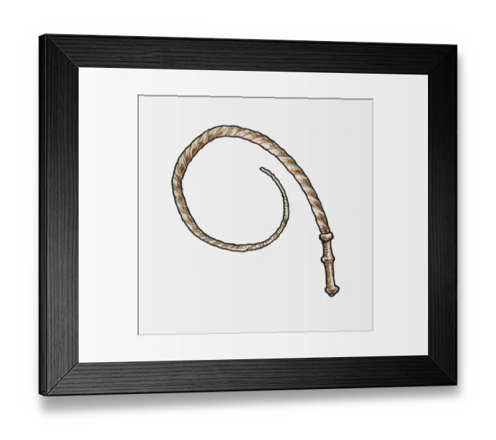 Framed Print : Illustration of a whip Framed Print : Illustration of a whip