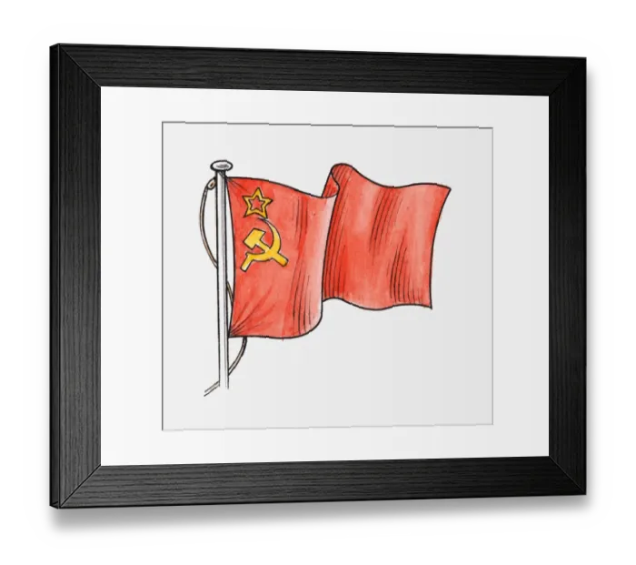 Framed Print : Illustration of Soviet flag Framed Print : Illustration of Soviet flag