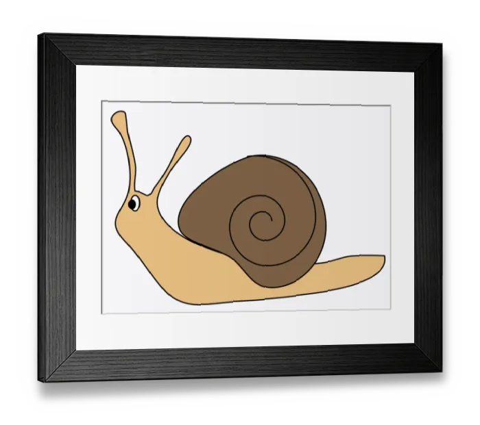 Framed Print : Digital illustration of garden snail Framed Print : Digital illustration of garden snail
