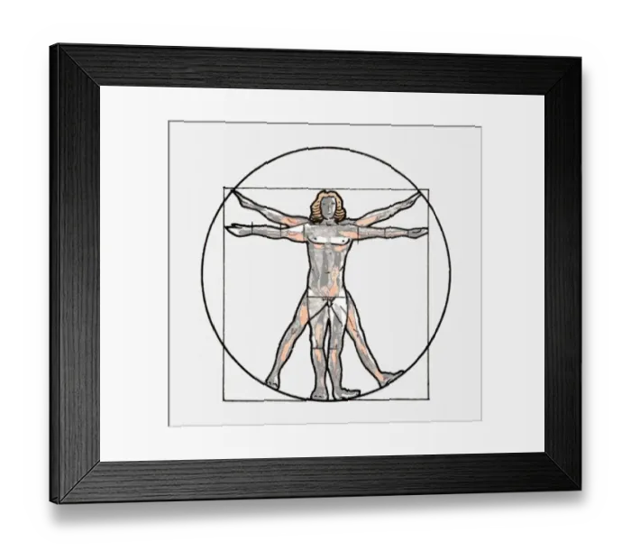 Framed Print : Illustration of Vitruvian man symbol Framed Print : Illustration of Vitruvian man symbol