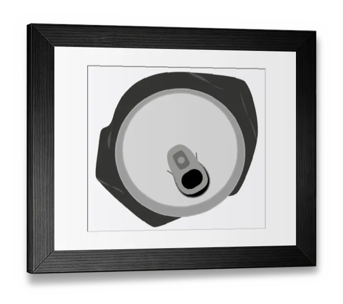 Framed Print : Digital illustration of ring pull on top of crushed drinks can Framed Print : Digital illustration of ring pull on top of crushed drinks can