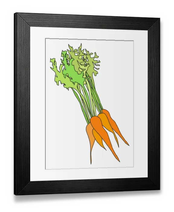 Framed Print : Digital illustration of fresh bunch of carrots Framed Print : Digital illustration of fresh bunch of carrots