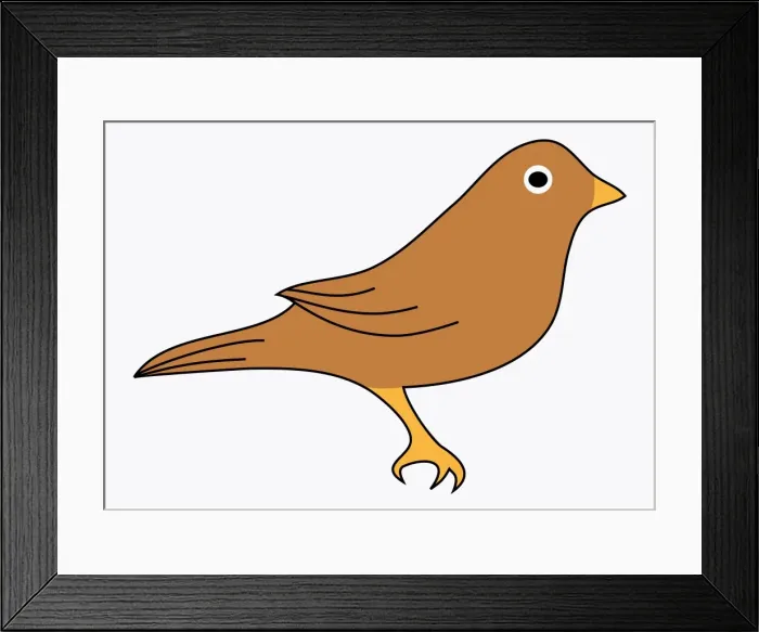 Framed Print : Digital illustration of brown bird Framed Print : Digital illustration of brown bird