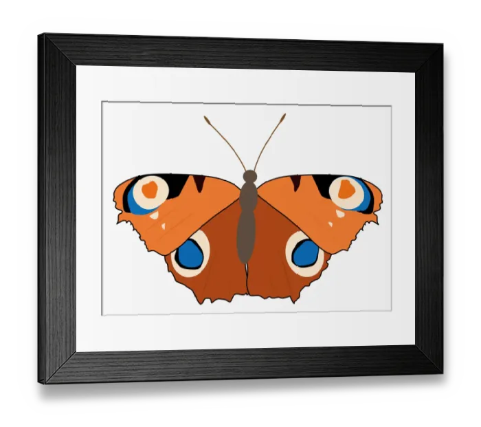 Framed Print : Digital illustration of butterfly with spread wings
