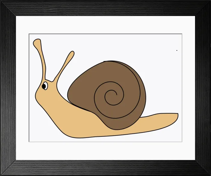 Framed Print : Digital illustration of garden snail Framed Print : Digital illustration of garden snail
