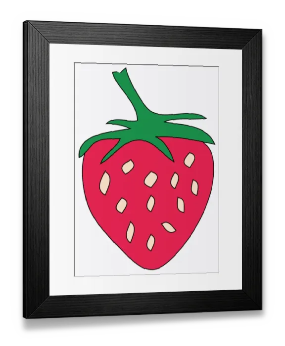 Framed Print : Digital illustration of strawberry Framed Print : Digital illustration of strawberry