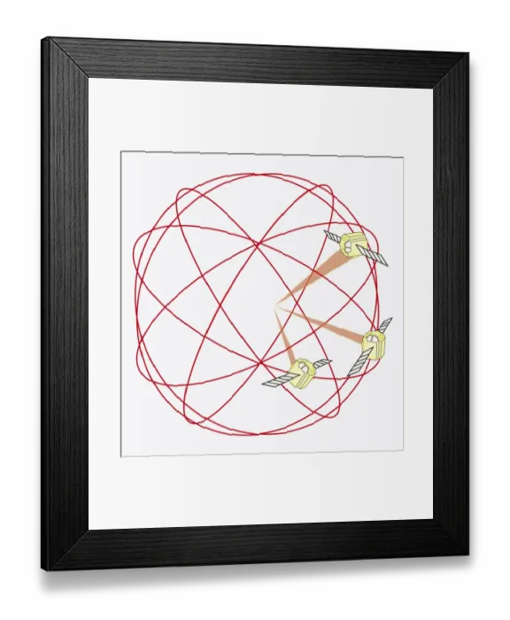 Framed Print : Digital illustration of GPS satellite constellation Framed Print : Digital illustration of GPS satellite constellation