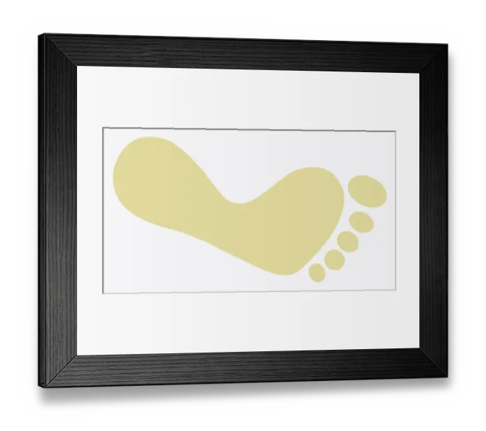 Framed Print : Digital illustration of right footprint in sand Framed Print : Digital illustration of right footprint in sand