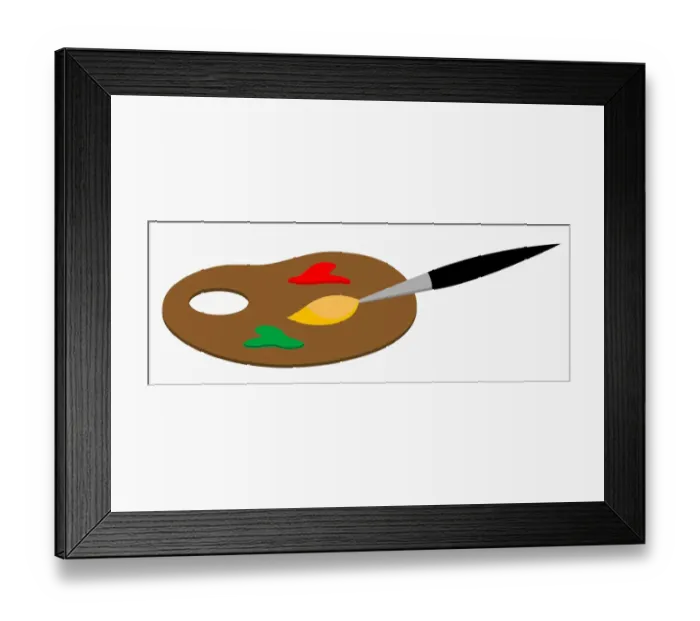 Framed Print : Illustration of painters palette and paintbrush Framed Print : Illustration of painters palette and paintbrush