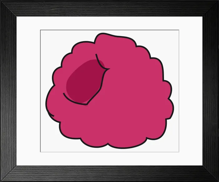 Framed Print : Digital illustration of raspberry