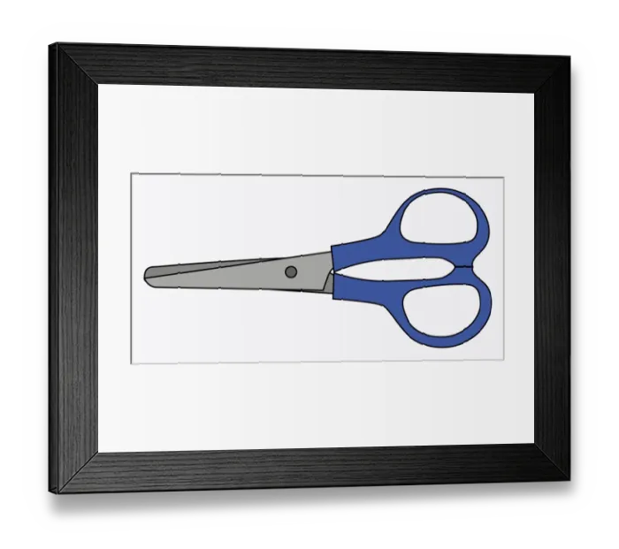 Framed Print : Digital illustration of closed pair of sissors Framed Print : Digital illustration of closed pair of sissors