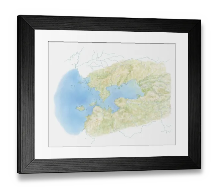 Framed Print : Illustration of Kenyas Lake Victoria on map Framed Print : Illustration of Kenyas Lake Victoria on map