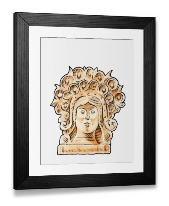 Framed Print : Illustration of Etruscan statuary