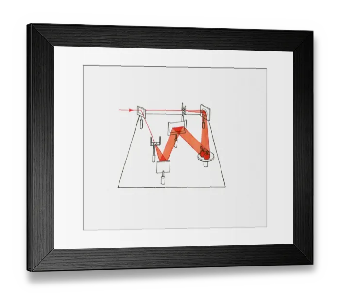 Framed Print : Illustration showing how hologram photography works Framed Print : Illustration showing how hologram photography works