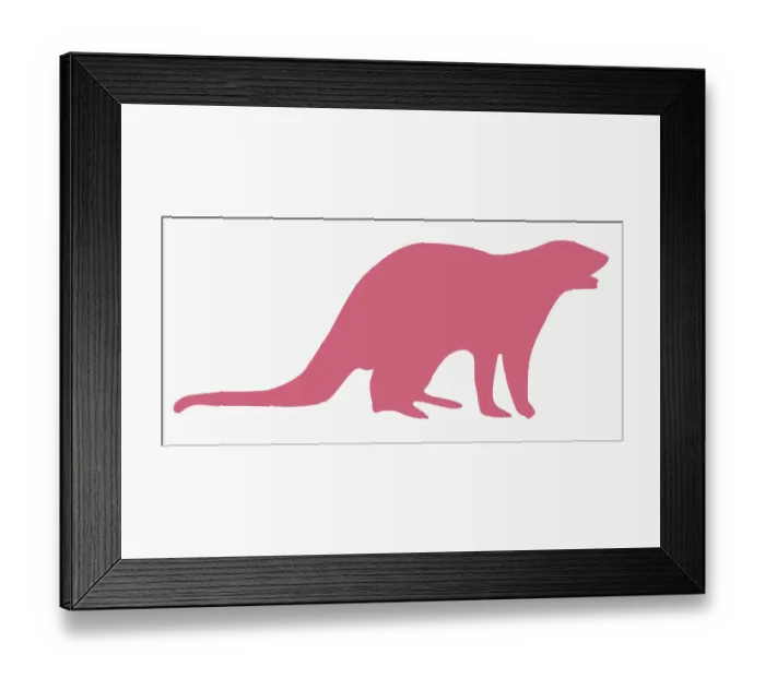 Framed Print : Digital illustration of pink silhouette of Mongoose Framed Print : Digital illustration of pink silhouette of Mongoose