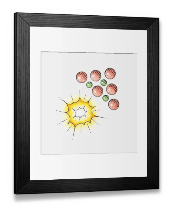 Framed Print : Illustration of particles in atmosphere Framed Print : Illustration of particles in atmosphere