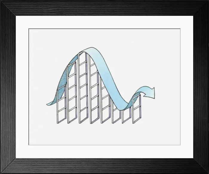 Framed Print : Illustration showing digital sound wave