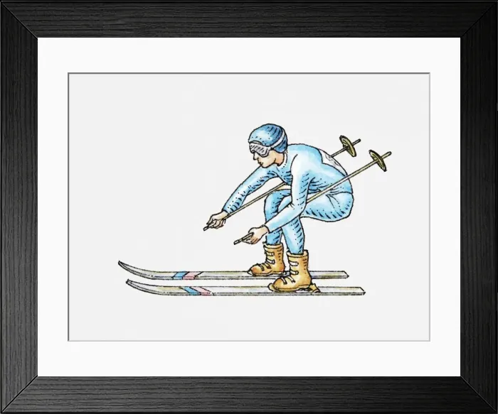 Framed Print : Illustration of downhill skier Framed Print : Illustration of downhill skier