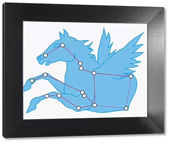 Illustration of Pegasus constellation representing winged horse