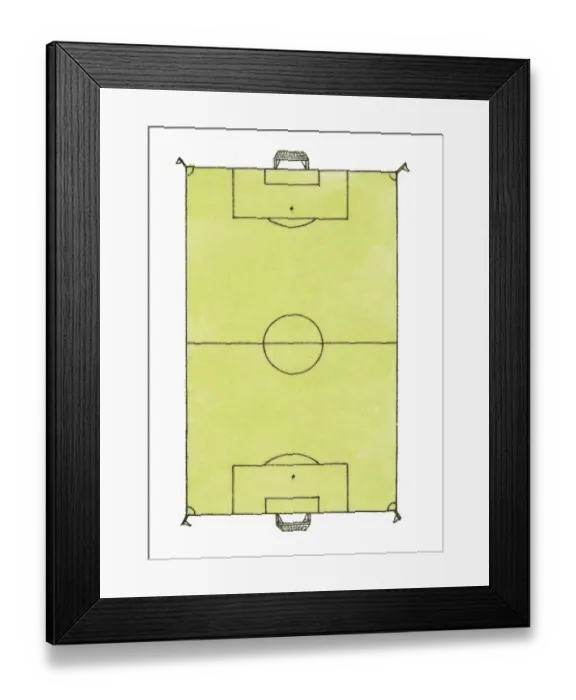 Framed Print : Illustration of football pitch Framed Print : Illustration of football pitch