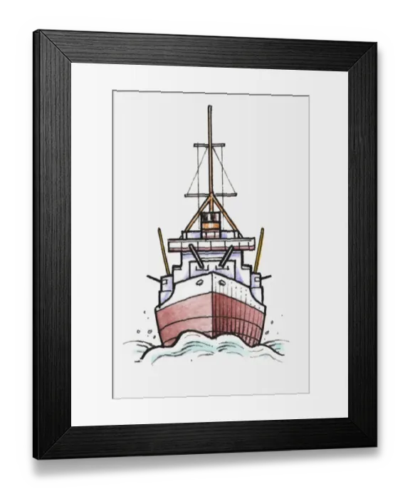 Framed Print : Illustration of patrol boat Framed Print : Illustration of patrol boat