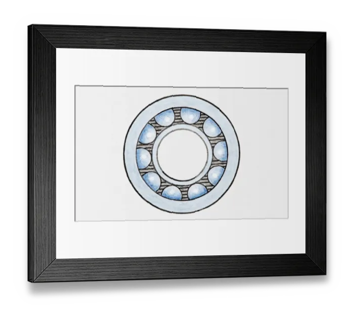 Framed Print : Illustration of ball bearing