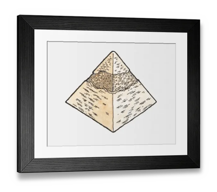 Framed Print : Illustration of a pyramid with some damage to the bricks Framed Print : Illustration of a pyramid with some damage to the bricks