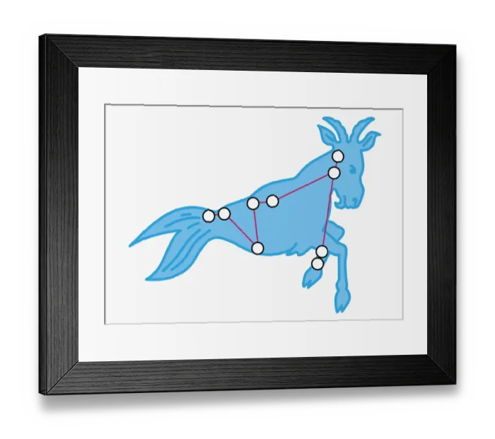 Framed Print : Illustration of Capricornus constellation represented as goat Framed Print : Illustration of Capricornus constellation represented as goat