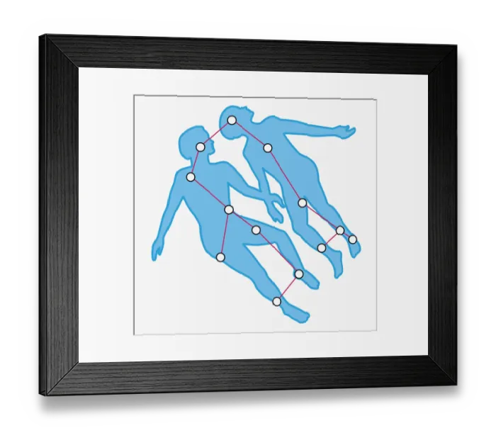 Framed Print : Illustration of Gemini constellation represented as twins
