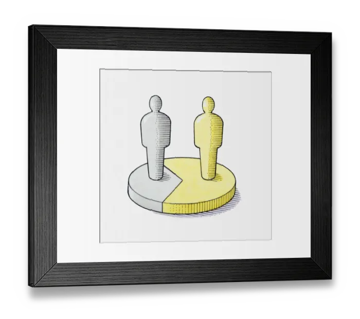 Framed Print : Pie chart iIllustration of percentage of population in urban and rural areas, example of Portugal with a majority of rural population Framed Print : Pie chart iIllustration of percentage of population in urban and rural areas, example of Portugal with a majority of rural population