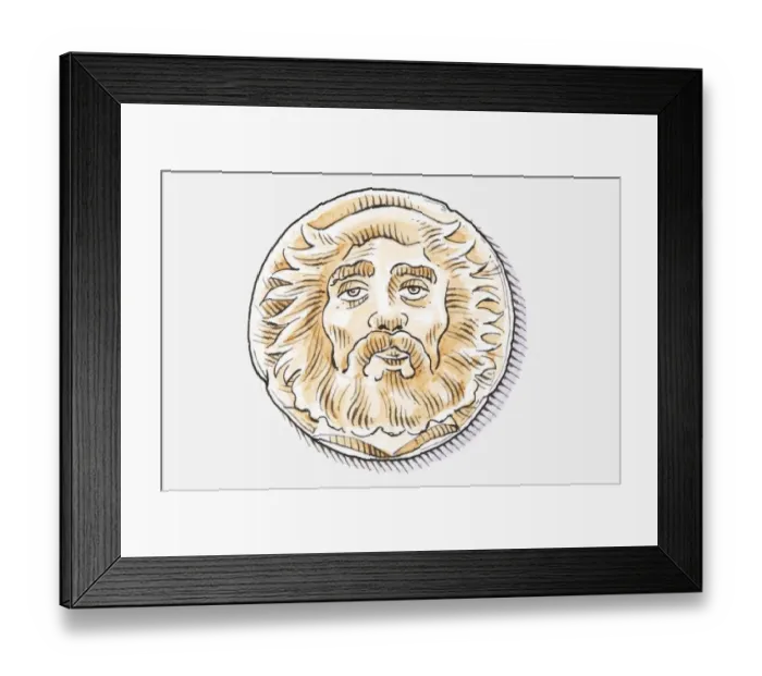 Framed Print : Illustration of Roman God Jupiter on coin Framed Print : Illustration of Roman God Jupiter on coin