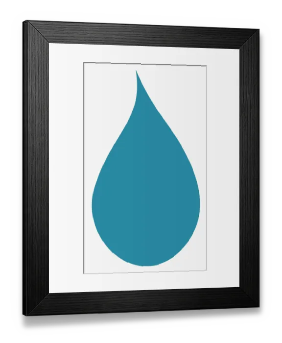 Framed Print : Digital illustration of drop of water symbol Framed Print : Digital illustration of drop of water symbol
