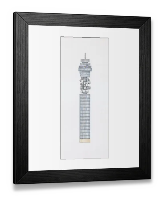 Framed Print : Illustration of the Telecom Tower, London, England Framed Print : Illustration of the Telecom Tower, London, England