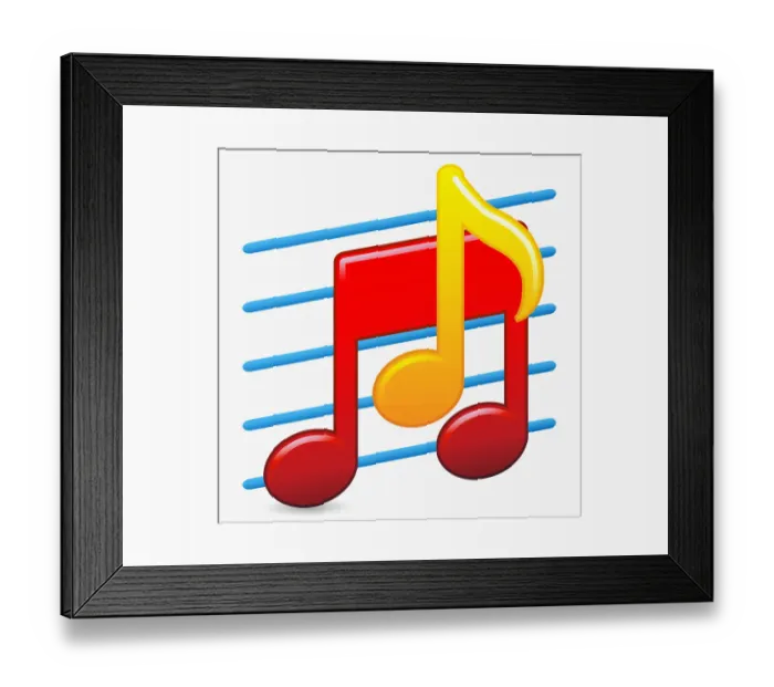 Framed Print : Digital illustration of colourful music notes Framed Print : Digital illustration of colourful music notes