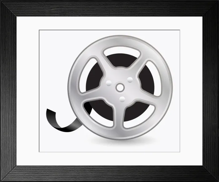 Framed Print : Digital illustration of film reel Framed Print : Digital illustration of film reel