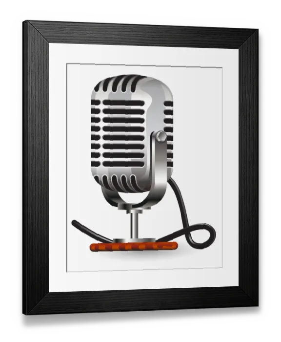 Framed Print : Digital illustration of microphone