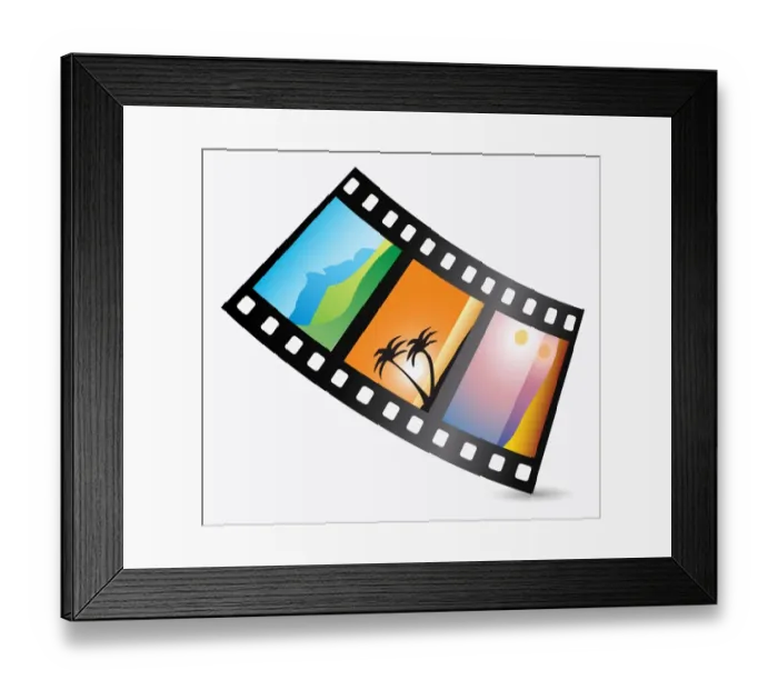 Framed Print : Digital illustration of colour negatives of tropical island Framed Print : Digital illustration of colour negatives of tropical island
