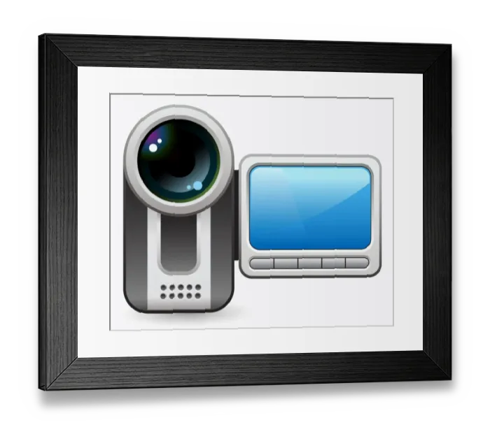 Framed Print : Digital illustration of camcorder with digital viewfinder Framed Print : Digital illustration of camcorder with digital viewfinder