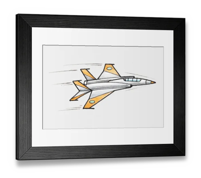Framed Print : Illustration of military fighter aeroplane in flight Framed Print : Illustration of military fighter aeroplane in flight