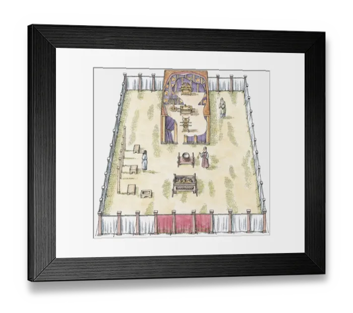Framed Print : Illustration of the Israelites tabernacle, high angle view