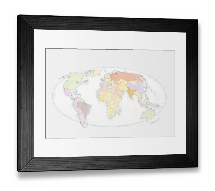 Framed Print : Illustration of world map Framed Print : Illustration of world map