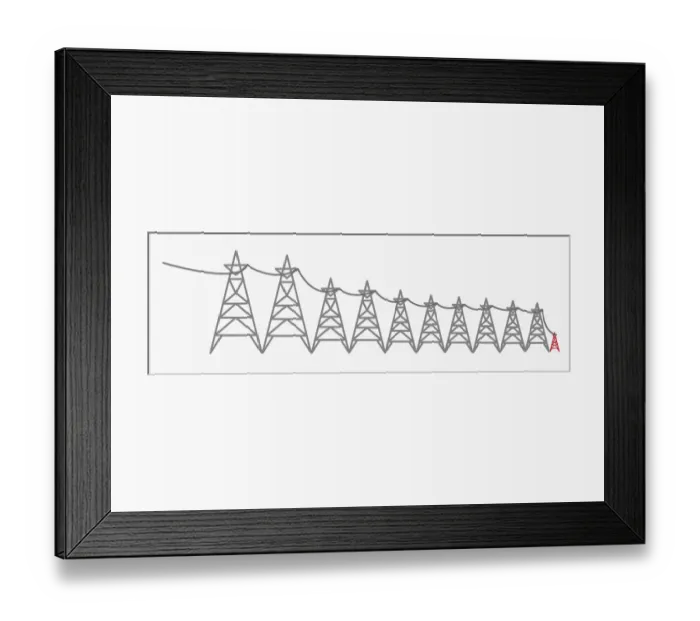 Framed Print : Illustration of electricity pylon